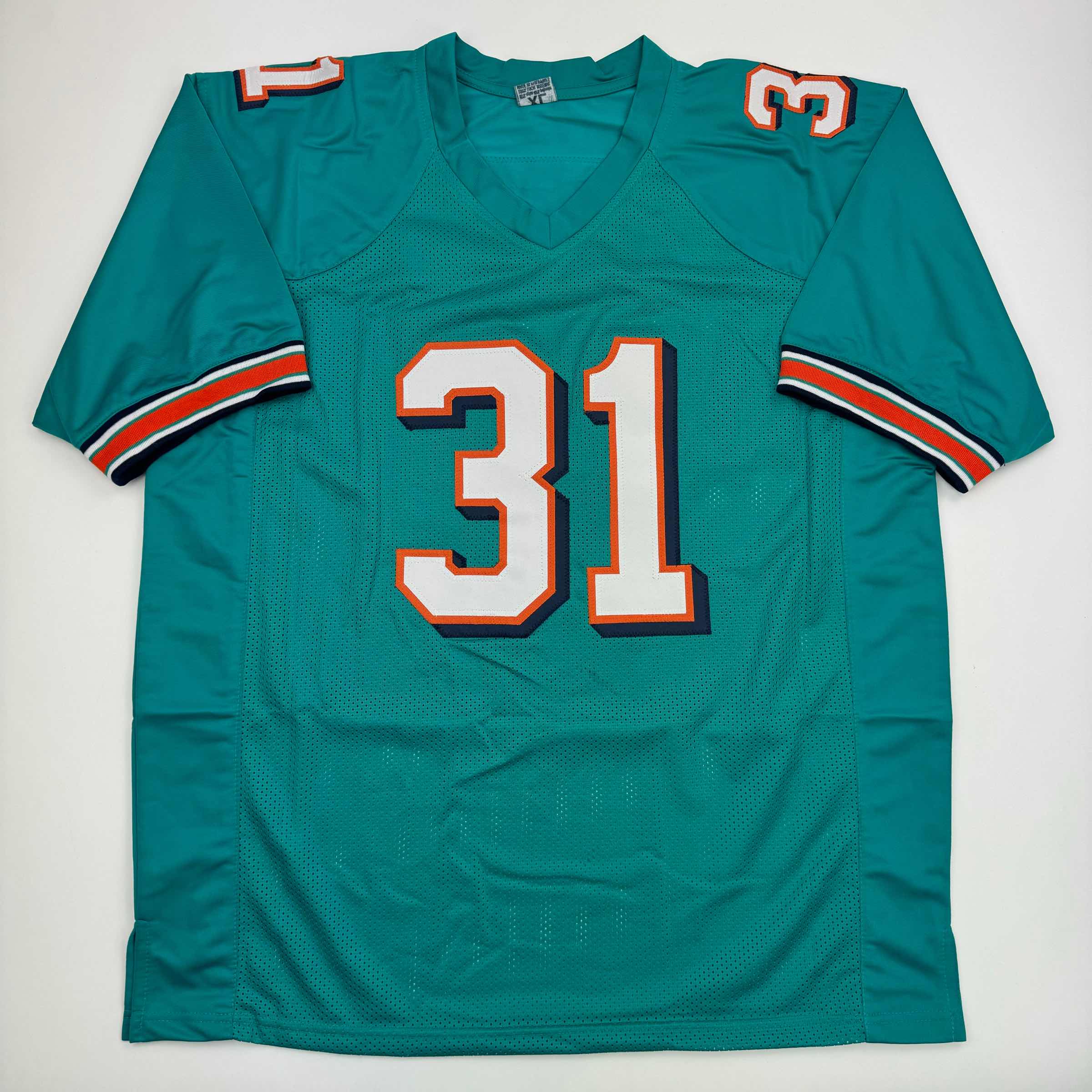Autographed/Signed Brock Marion Miami Teal Football Jersey JSA COA