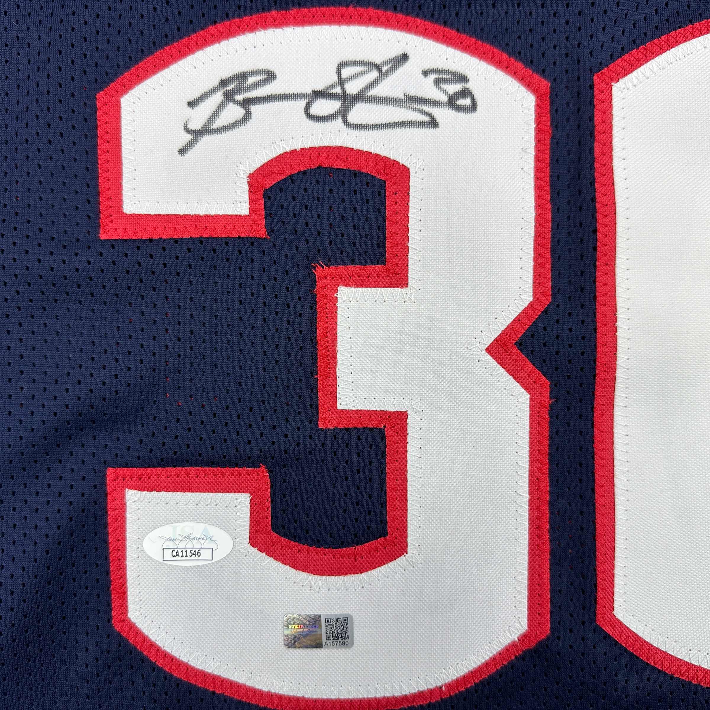 Autographed/Signed Breanna Stewart UConn Connecticut Blue College Basketball Jersey JSA COA