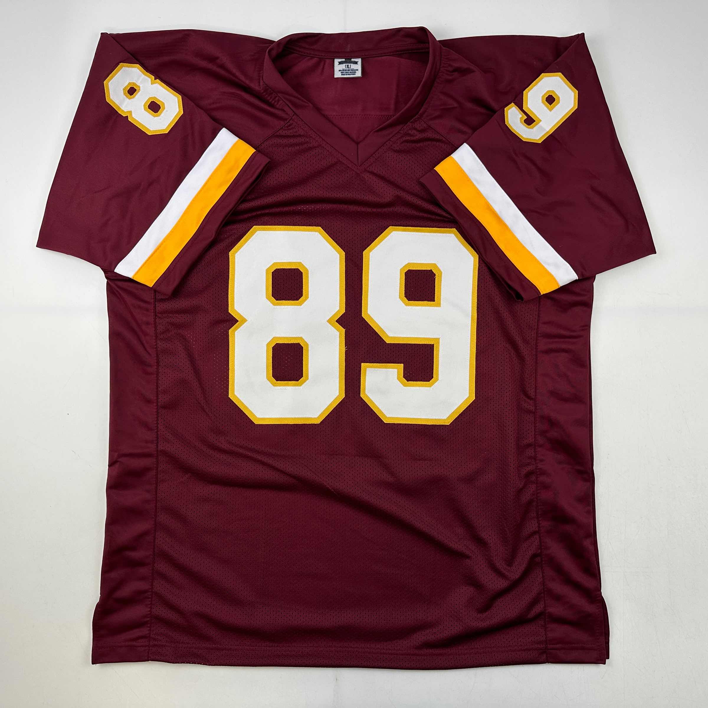 Autographed/Signed Santana Moss Washington Burgundy Football Jersey JSA COA