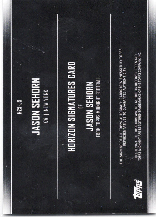 2024 Topps Midnight Jason Sehorn #HZSJS Horizon Auto Football Card