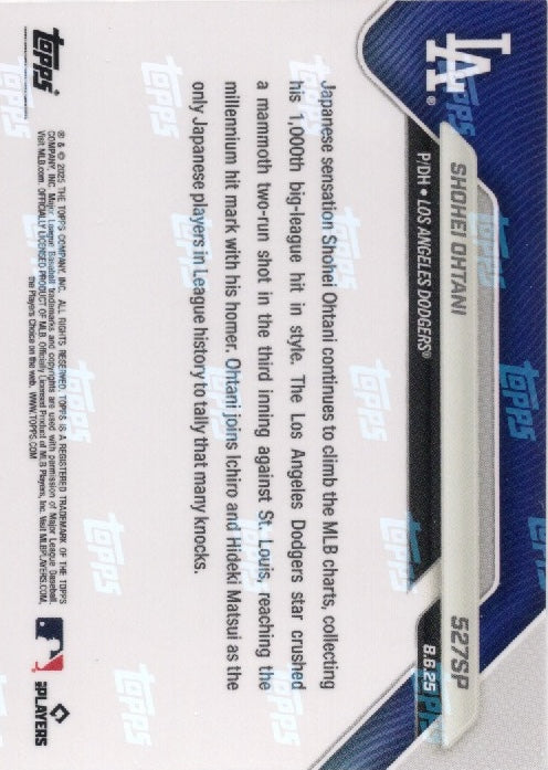 2025 Topps Now Shohei Ohtani #527SP Los Angeles Dodgers Baseball Card