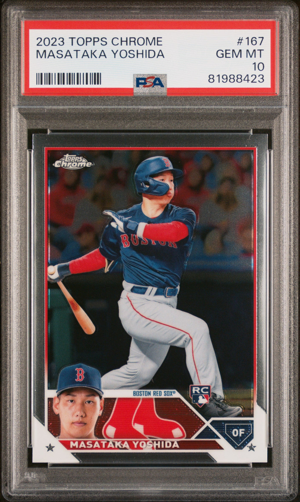 Graded 2023 Topps Chrome Masataka Yoshida #167 Rookie RC Baseball Card PSA 10 Gem Mint