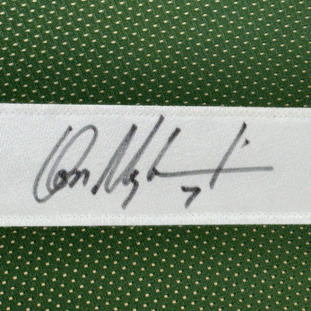 Framed Autographed/Signed Don Majkowski 35x39 Green Bay Green Football Jersey JSA COA