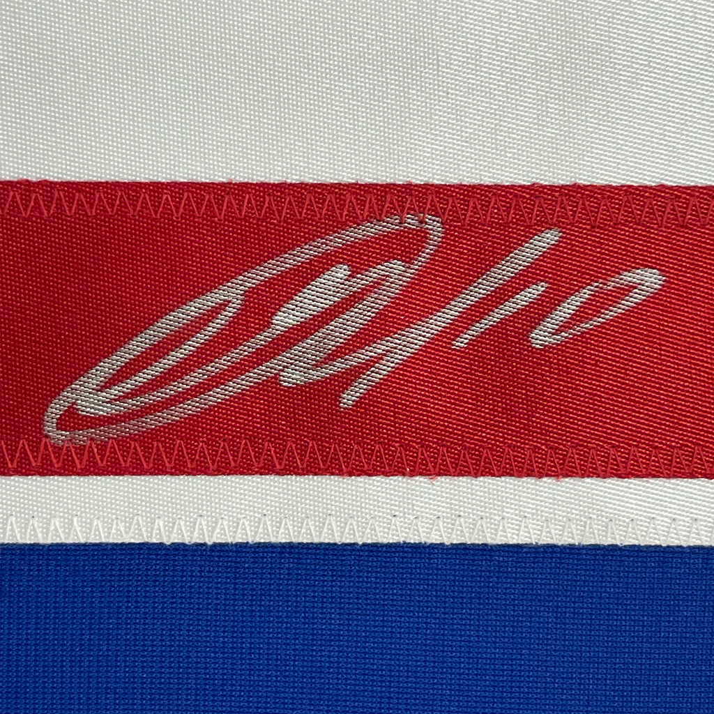 Framed Autographed/Signed Artemi Panarin 35x39 New York Blue Hockey Jersey JSA COA