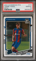 Graded 2023 Panini Donruss Lamine Yamal #177 Optic Rookie RC Soccer Card PSA 10 Gem Mint