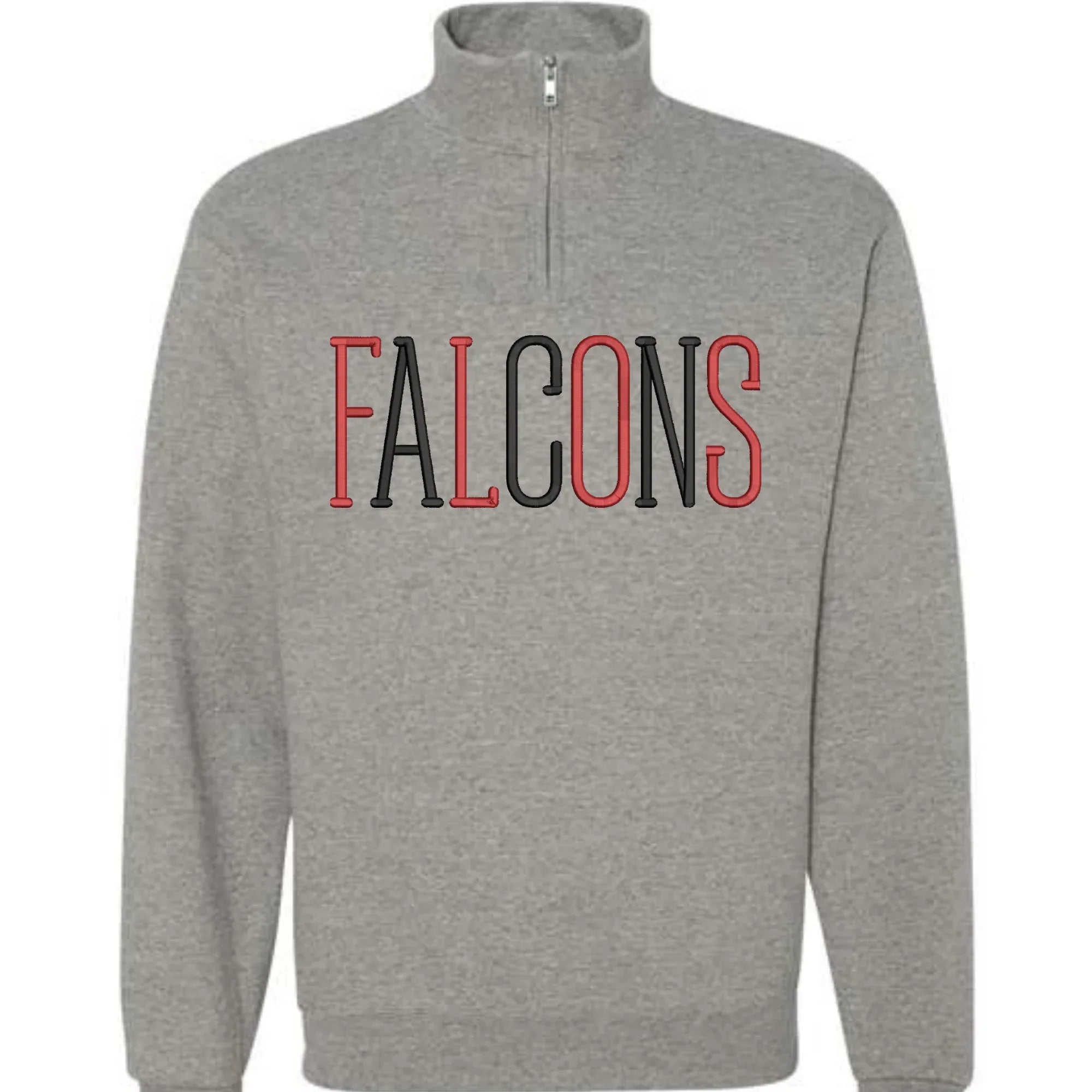 Custom Liberty Mascot or Title Embroidered Quarter Zip Unisex Fleece Pullover