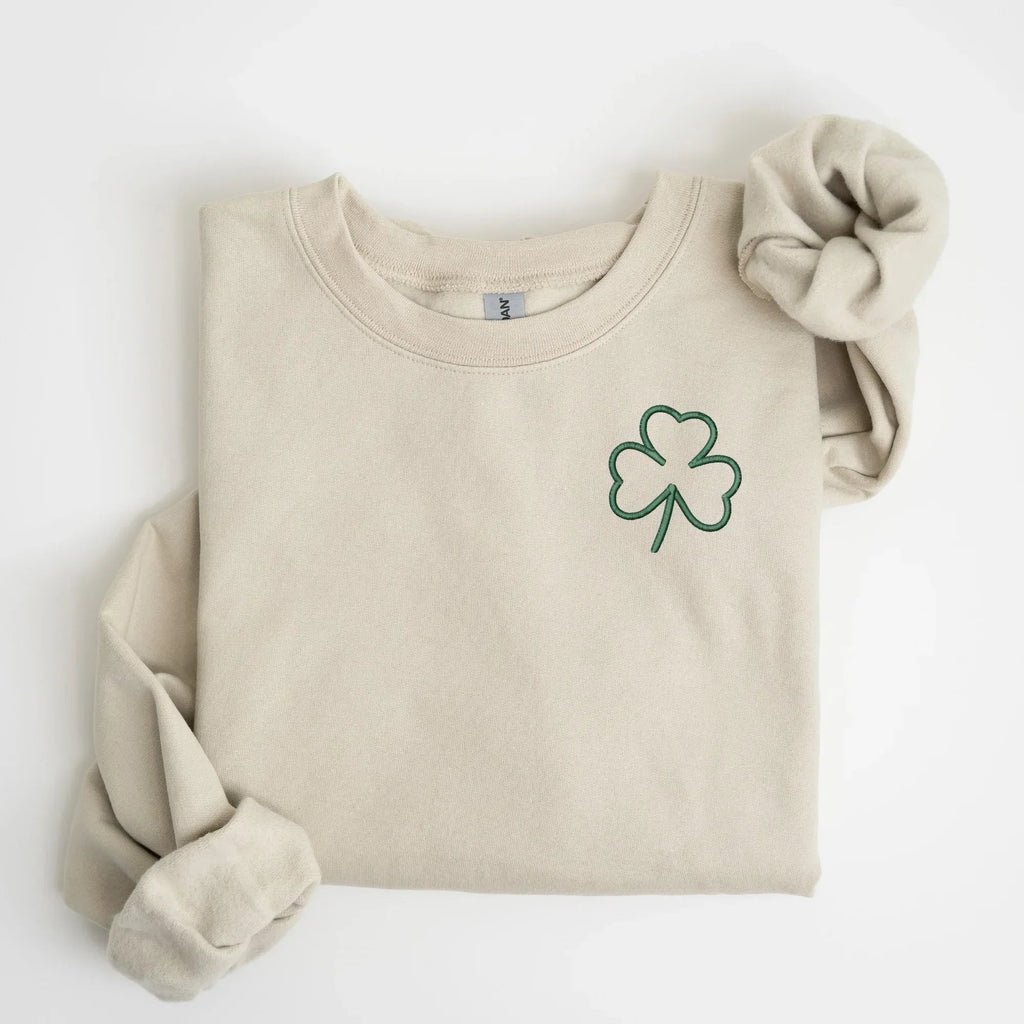 Clover Left Chest Embroidered Sweatshirt | QUICK SHIP
