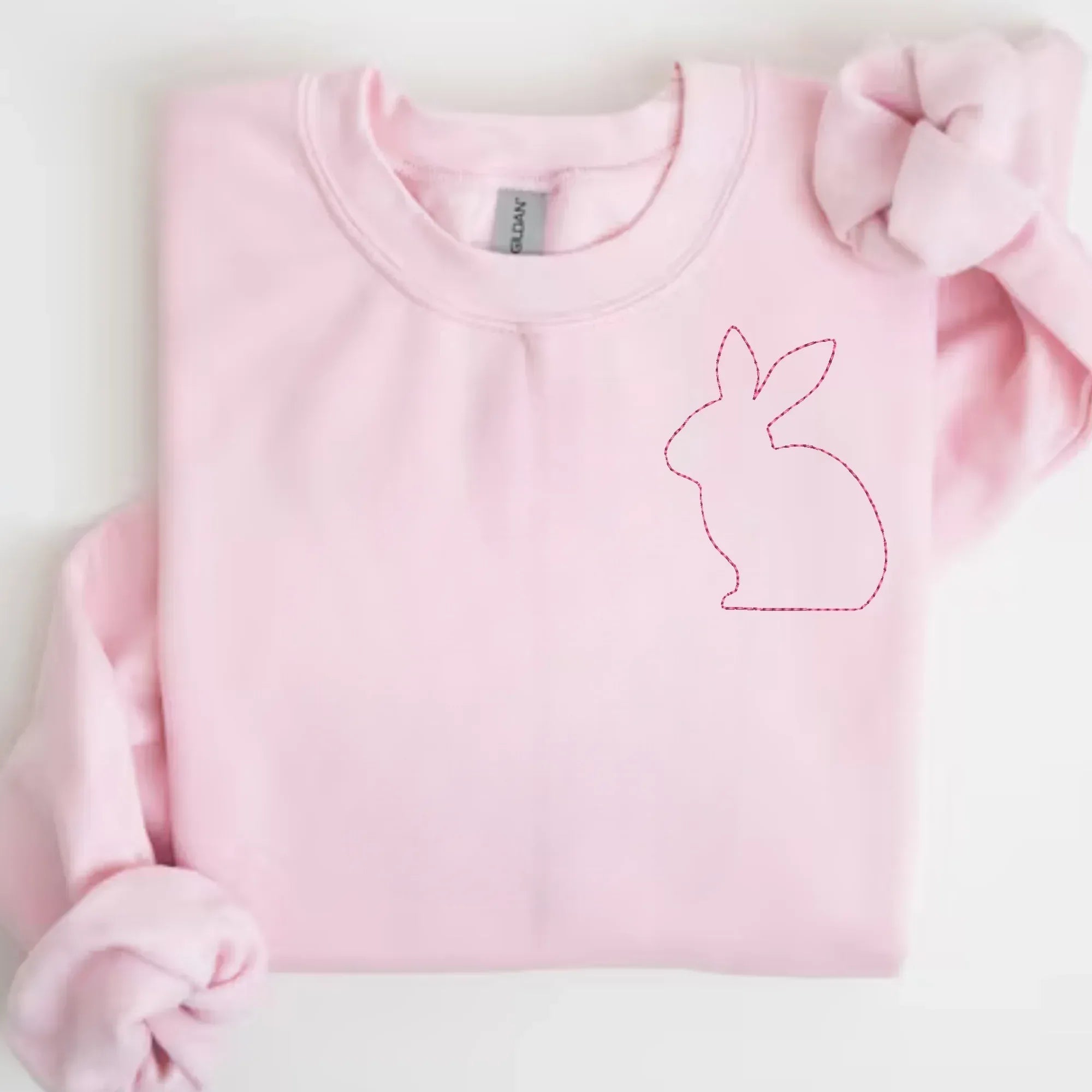 Stitched Bunny Left Chest Embroidered Sweatshirt | QUICK SHIP