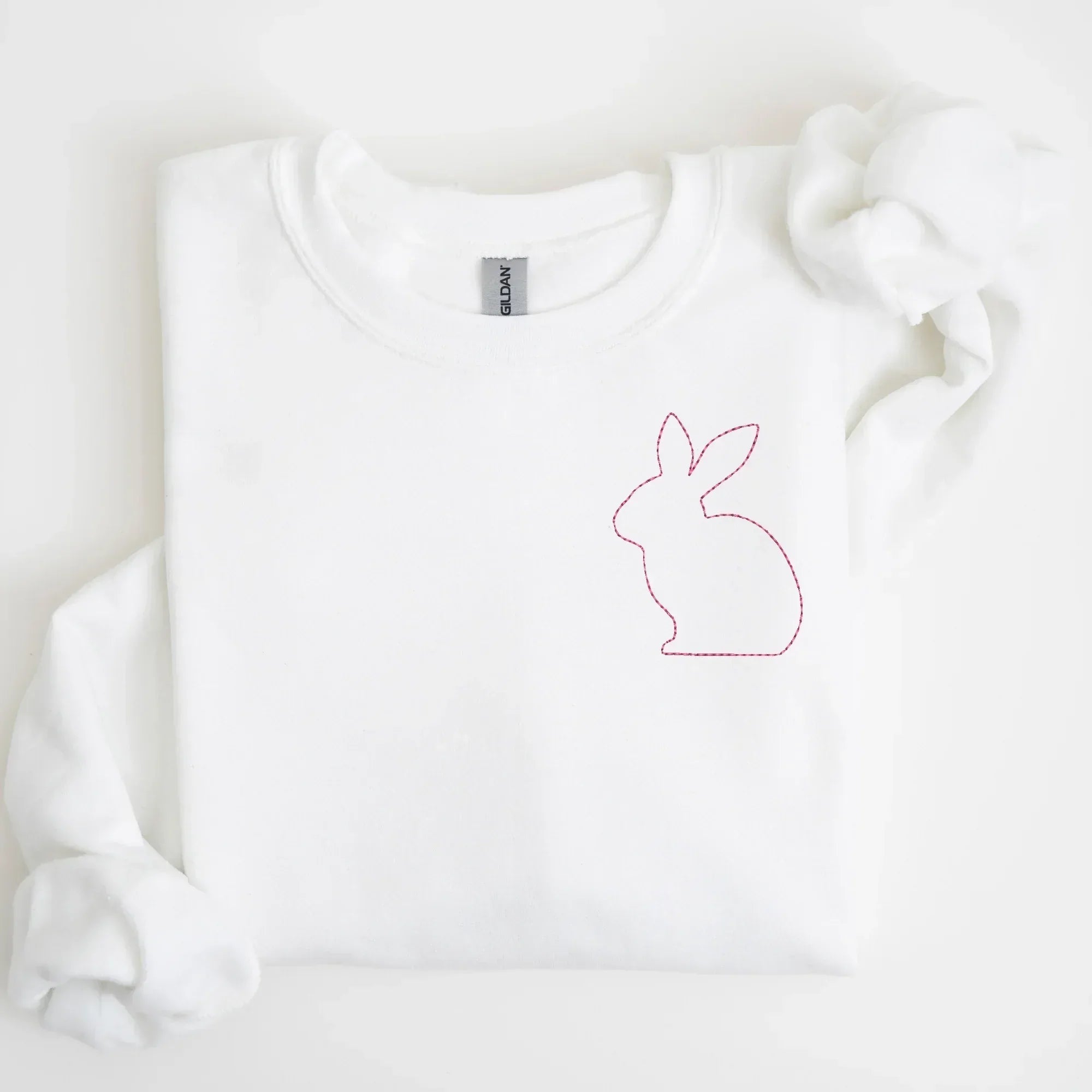 Stitched Bunny Left Chest Embroidered Sweatshirt | QUICK SHIP