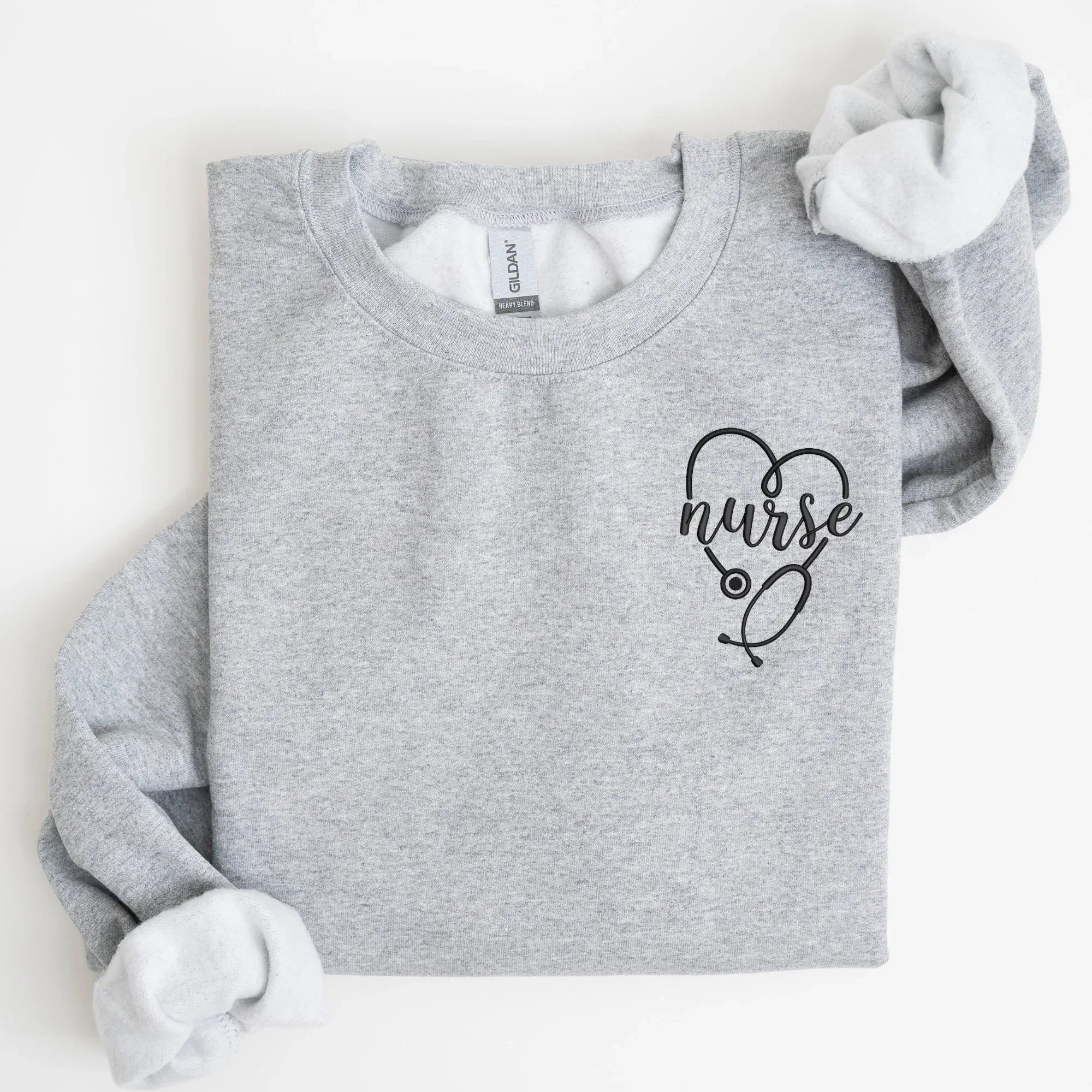 Nurse Left Chest Embroidered Sweatshirt | QUICK SHIP