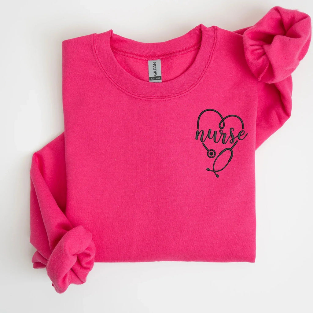 Nurse Left Chest Embroidered Sweatshirt | QUICK SHIP