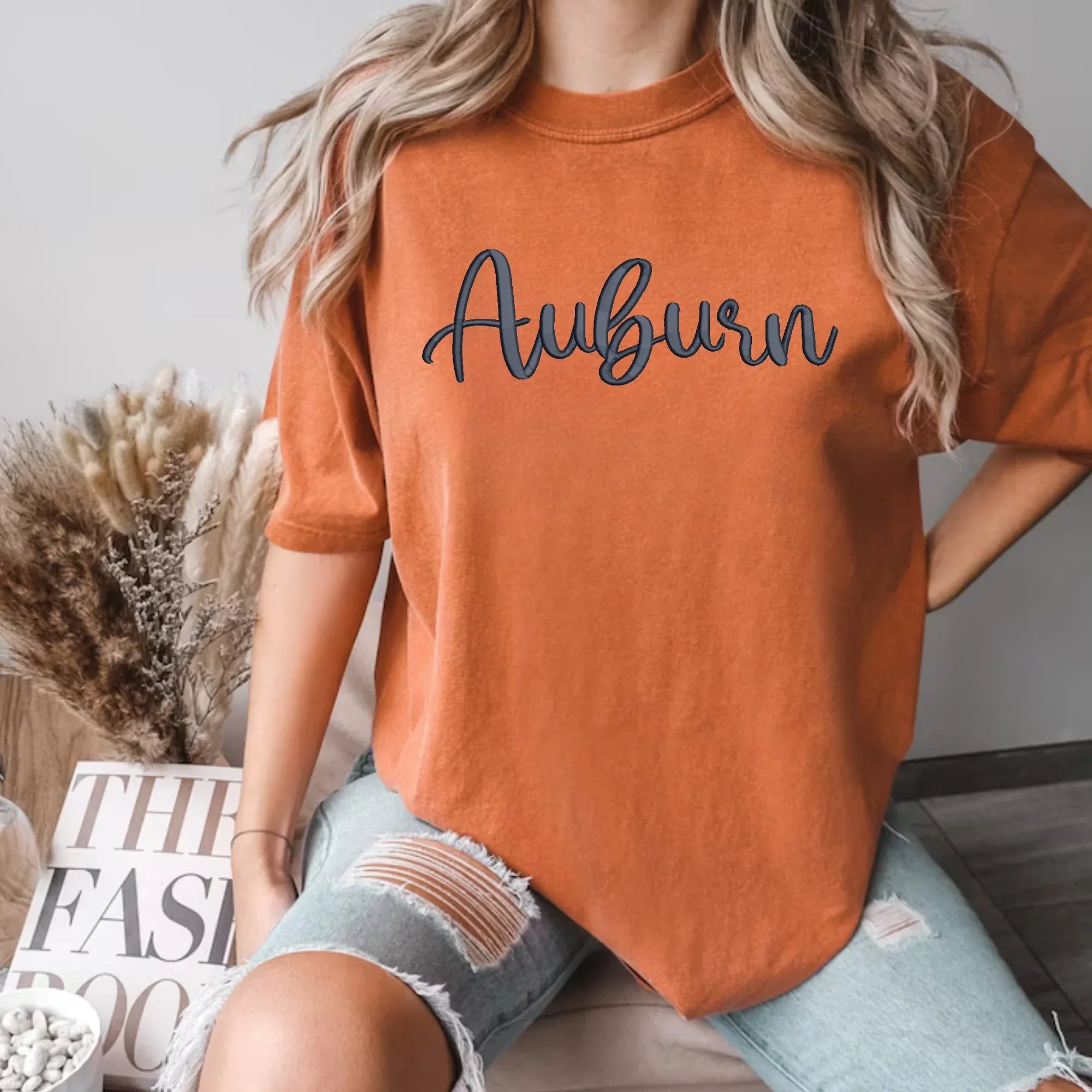 Auburn 3D Puff Embroidered Shirt