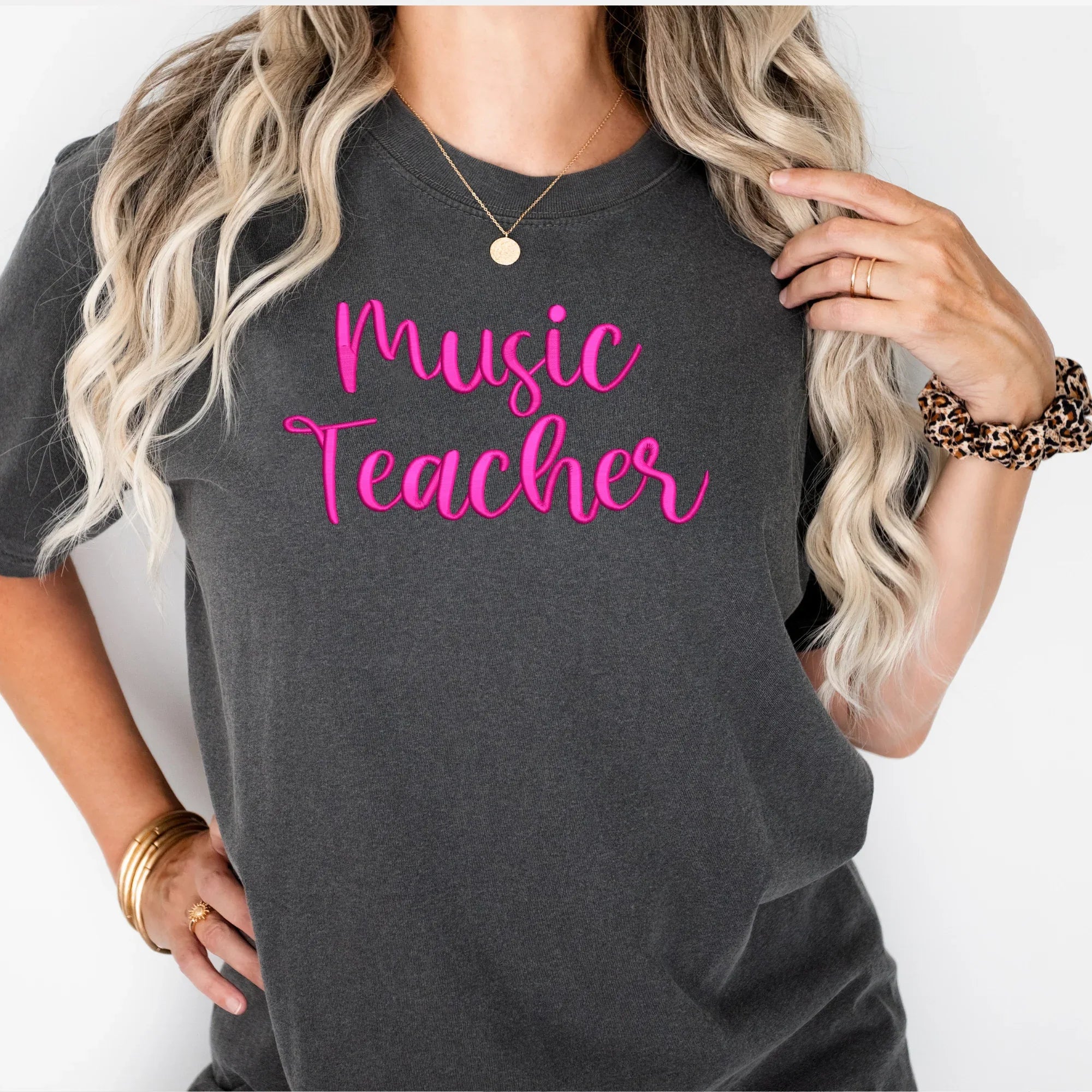 Music Teacher 3D Puff Embroidered Shirt