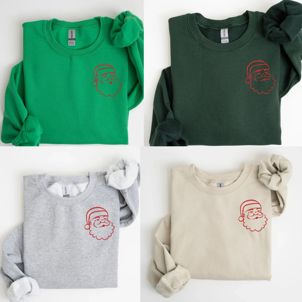 Santa Embroidered Sweatshirt | QUICK SHIP