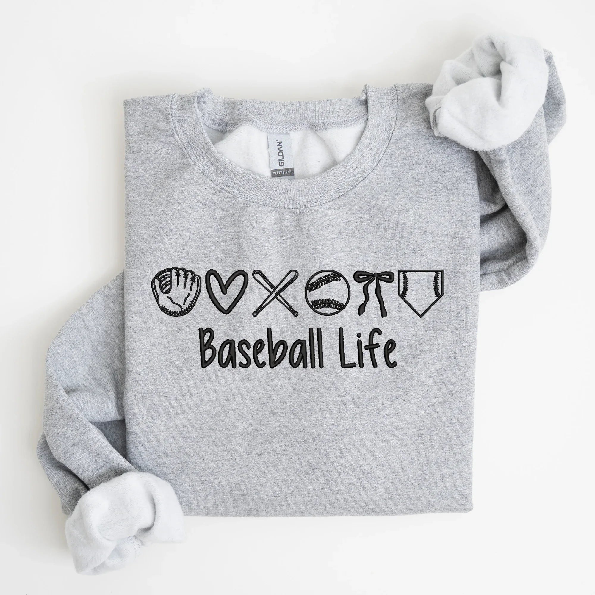 Baseball Life Embroidered Sweatshirt - QUICK SHIP