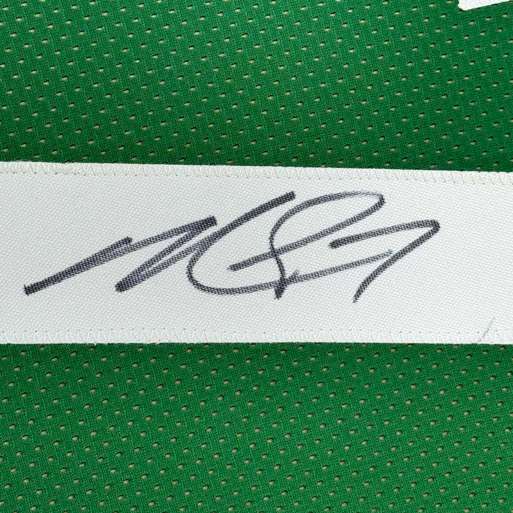 Framed Autographed/Signed Michael Mike Vick 35x39 Philadelphia Kelly Green Football Jersey Beckett BAS COA