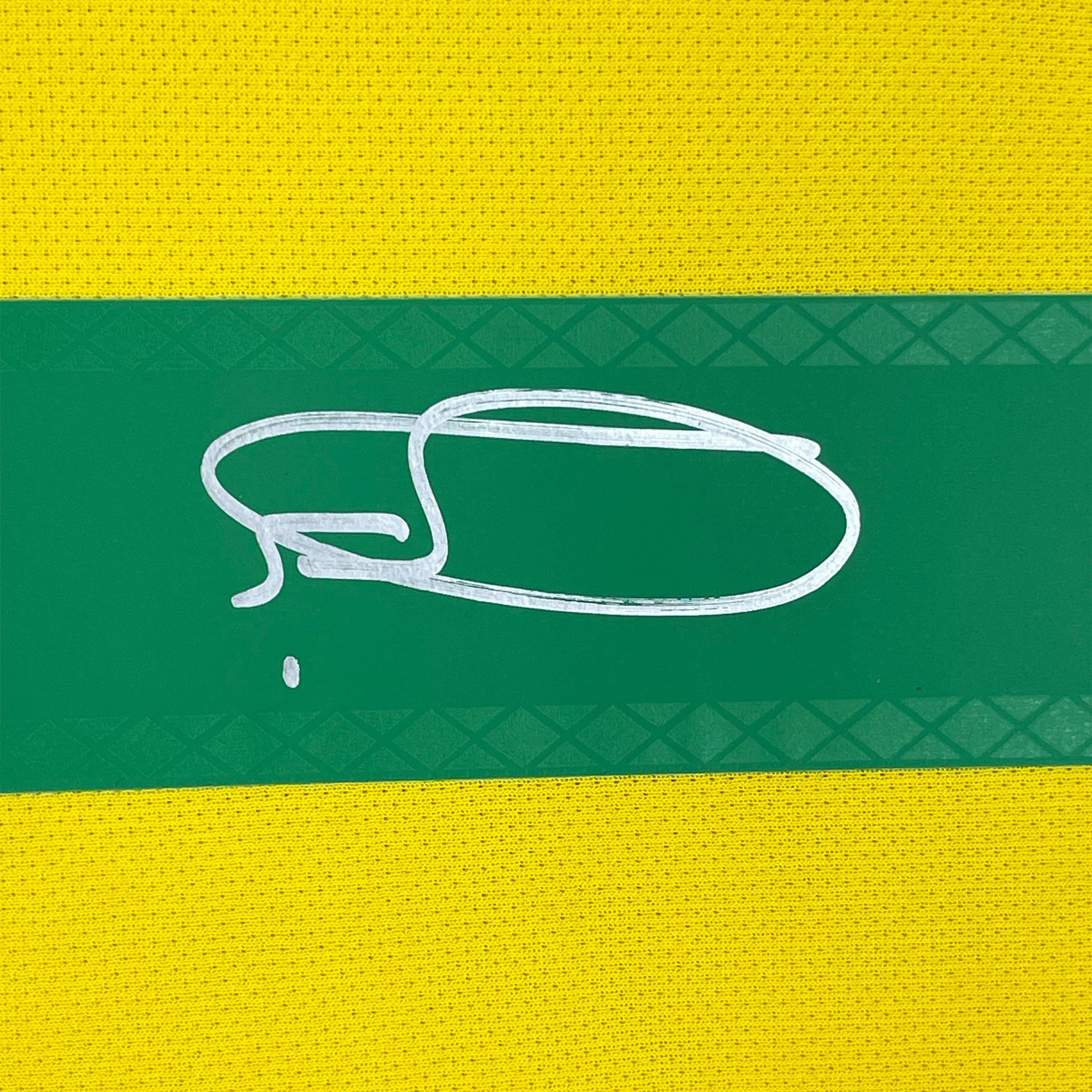 Framed Autographed/Signed Vini Vinicius Jr. #18 35x39 Brazil Yellow Soccer Jersey Beckett BAS COA