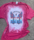 American Mama Red Bleach Tee Graphic Tee