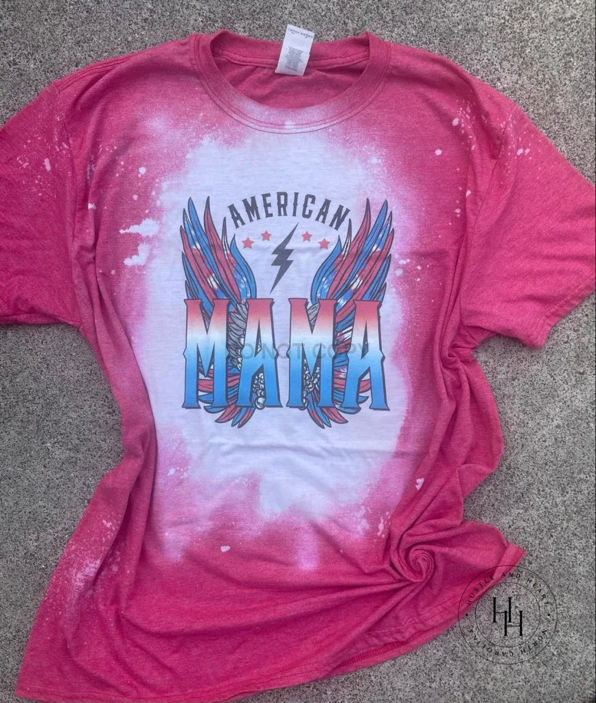 American Mama Red Bleach Tee Graphic Tee