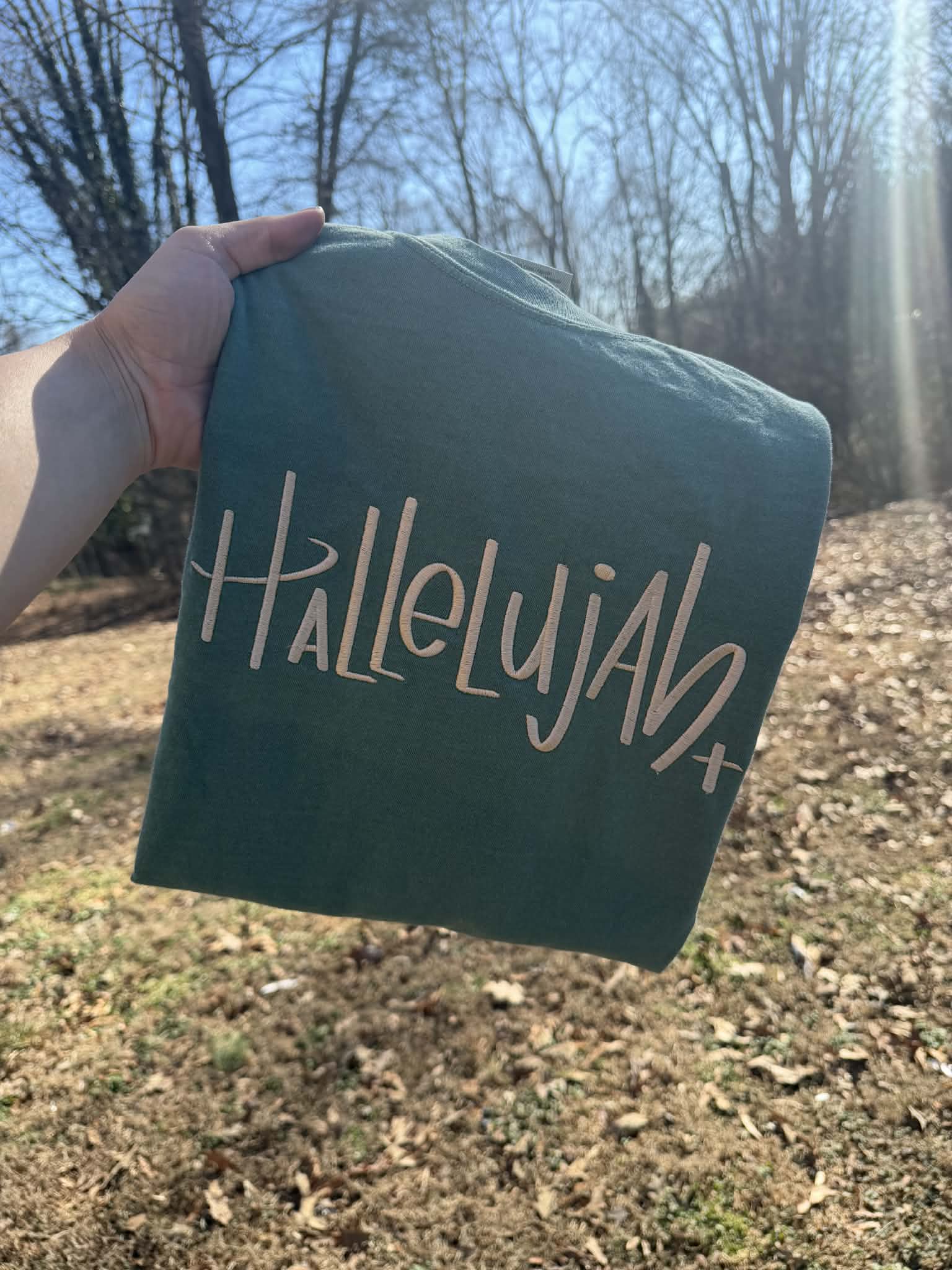 Hallelujah Embroidered Comfort Color T-Shirt