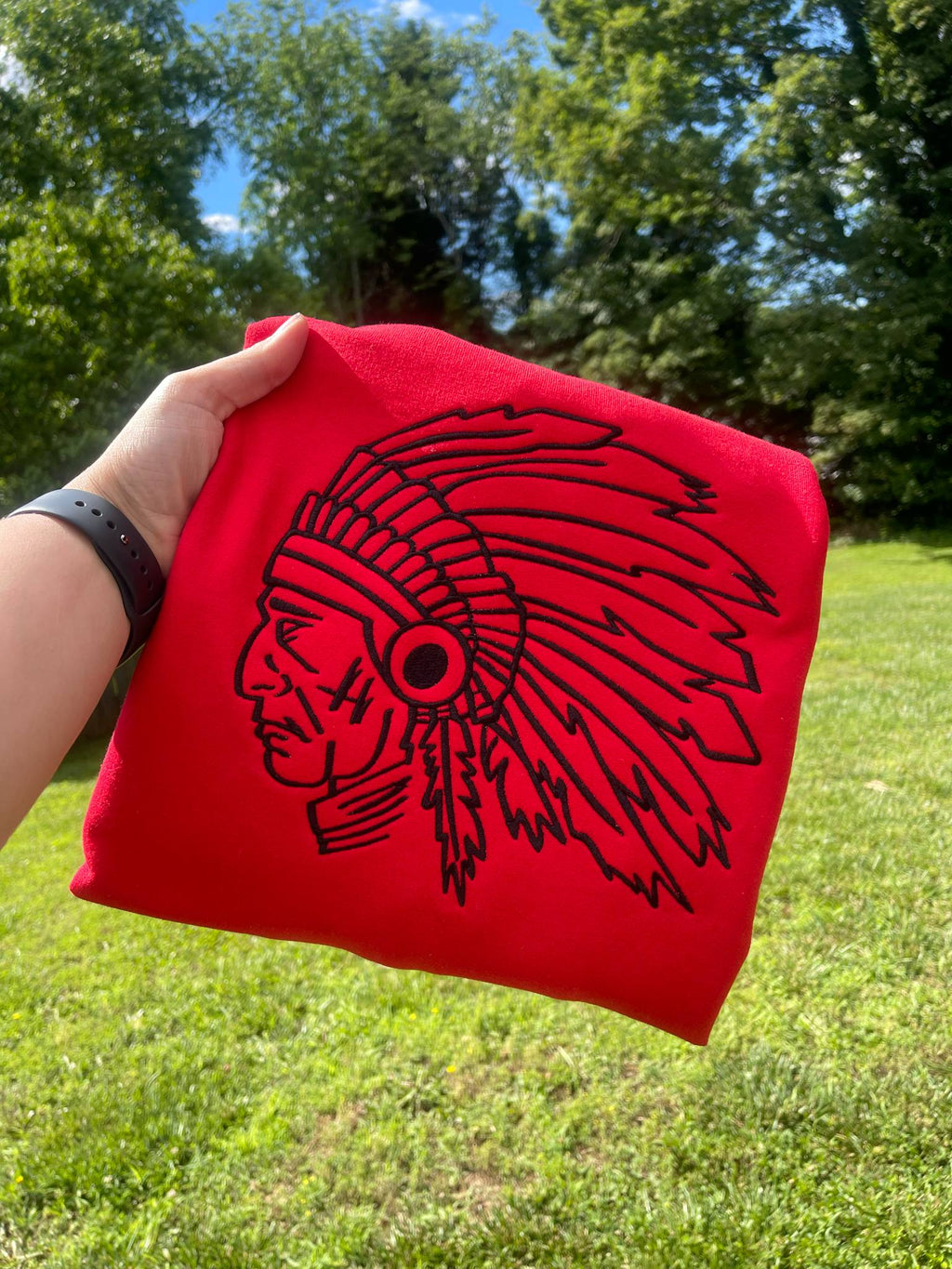 Oversized Mascot Outline Embroidered On Your Shirt Choice