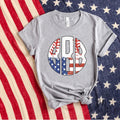 Baseball American Flag Monogram Graphic Tee