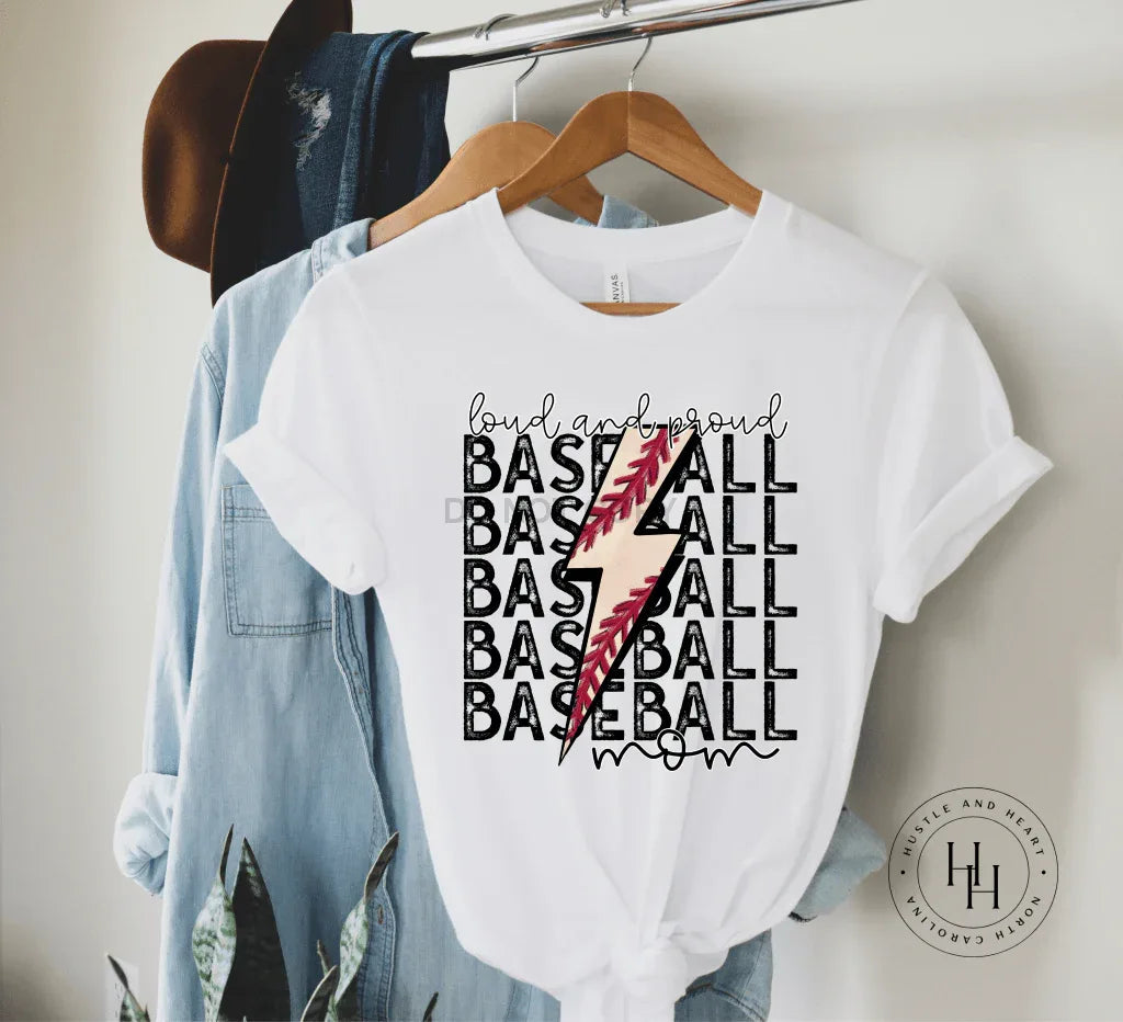 Baseball Mom Lightning Bolt Graphic Tee