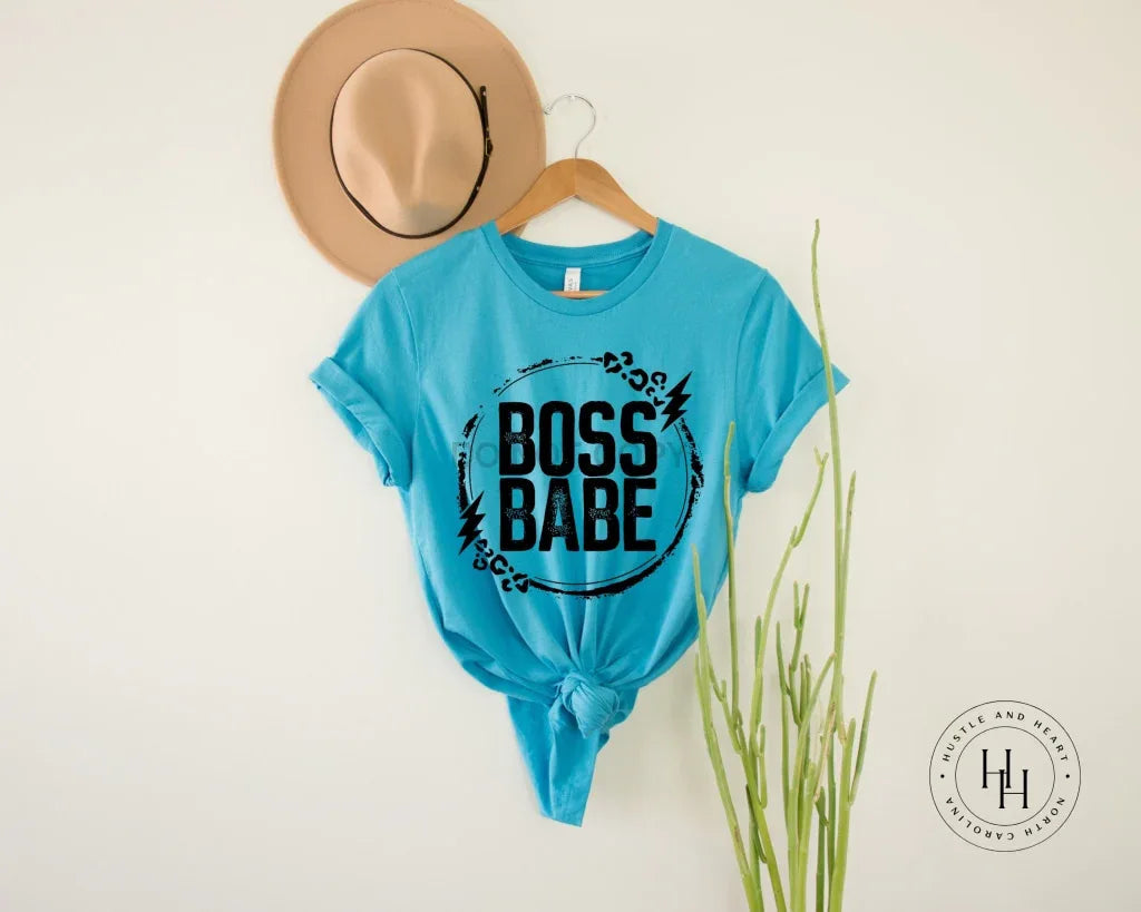 Boss Babe Leopard Lightning Bolt Wreath Graphic Tee