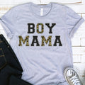 Boy Mama Camo/Black Faux Chenille Letters Graphic Tee