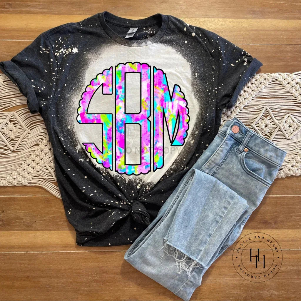 Bright Brush Strokes Monogram Graphic Tee