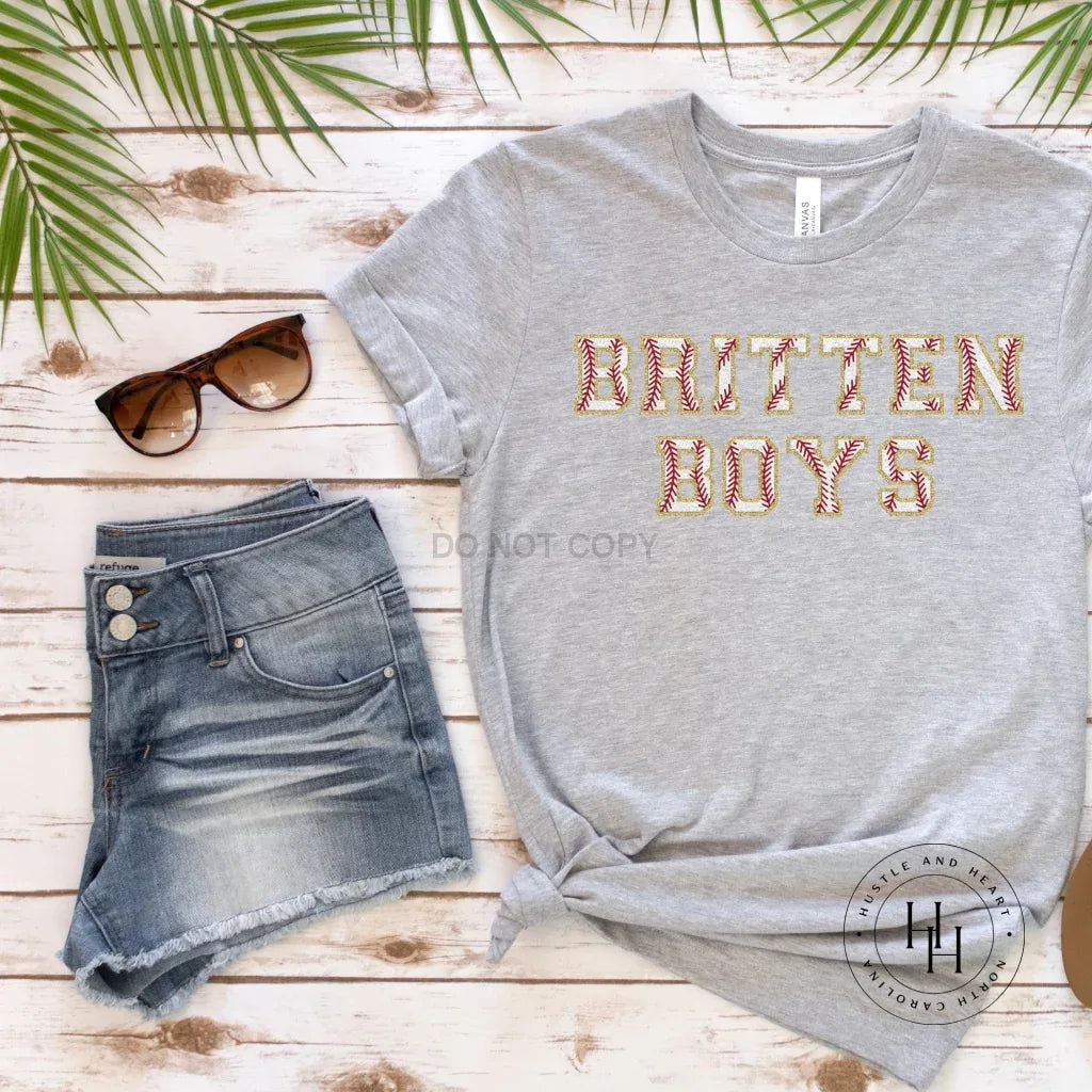 Britten Boys Baseball Faux Chenille Letters Graphic Tee