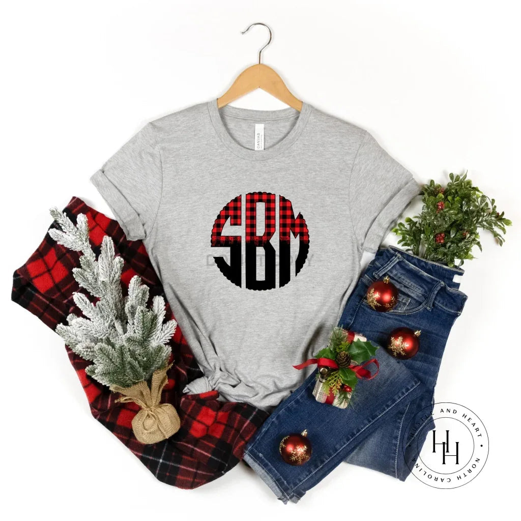 Buffalo Plaid Monogram Graphic Tee