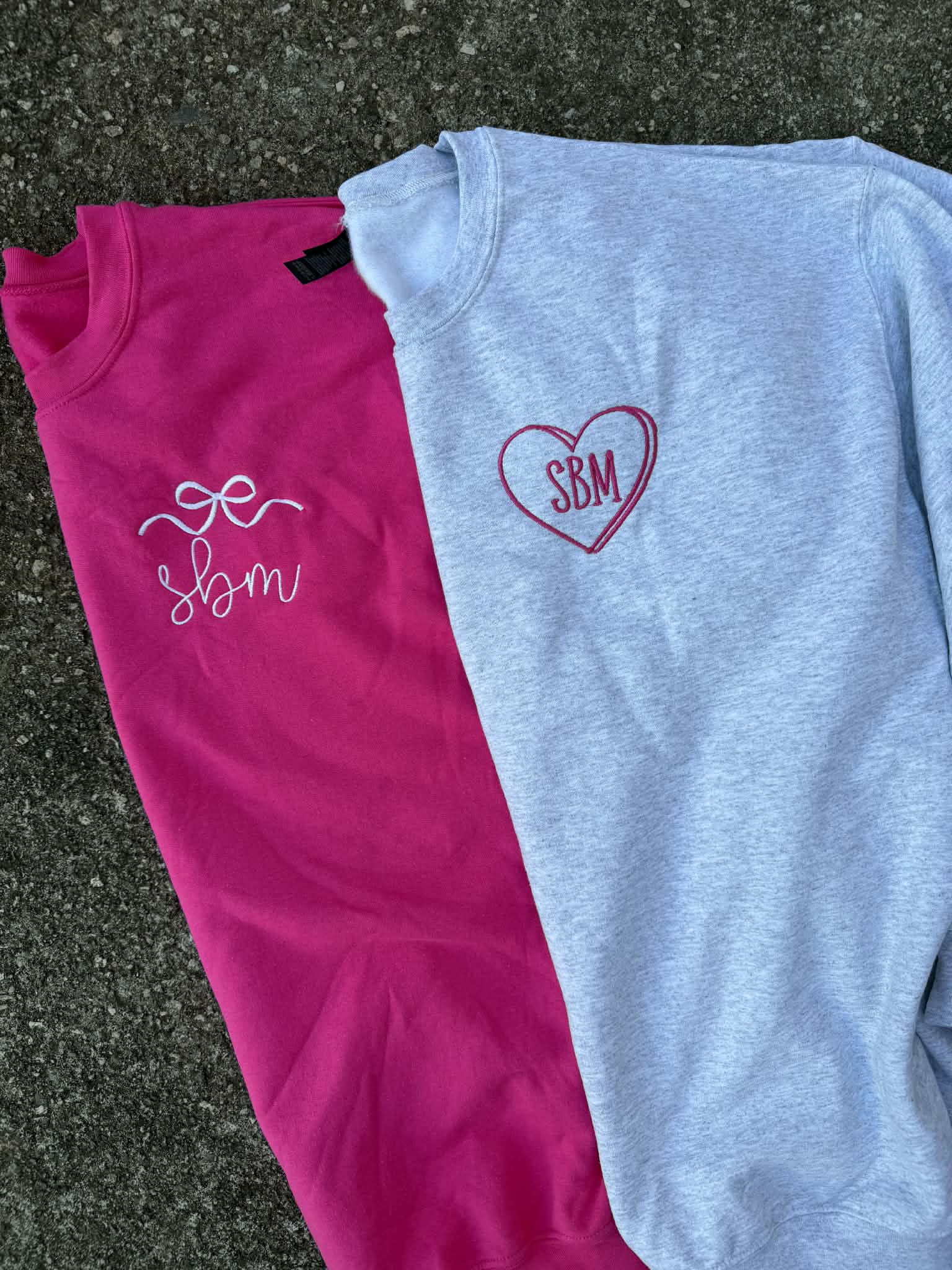 Valentine's Day Monogram Embroidered Sweatshirt