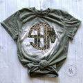 Camo Leopard Monogram Bleach Graphic Tee