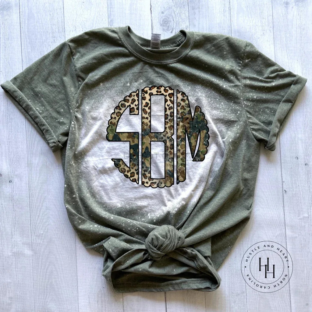 Camo Leopard Monogram Bleach Graphic Tee