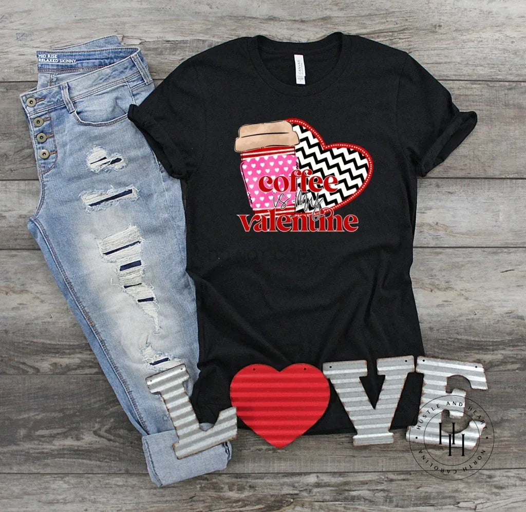 Coffee Is My Valentine Split Graphic Tee