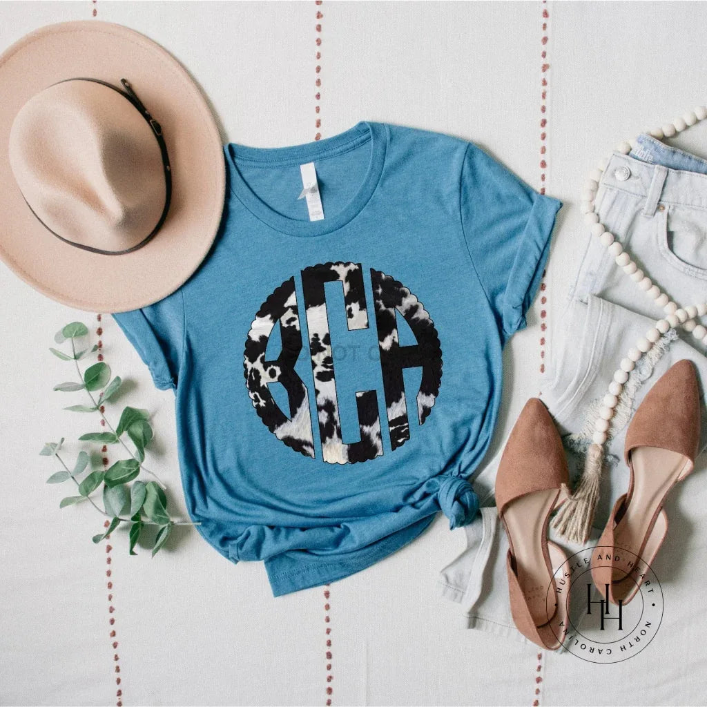 Cow Print Monogram Graphic Tee