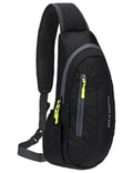 Black Lightweight Crossbody Sling Bag for Gym, Cycling, Travel - Unisex Chest Pack