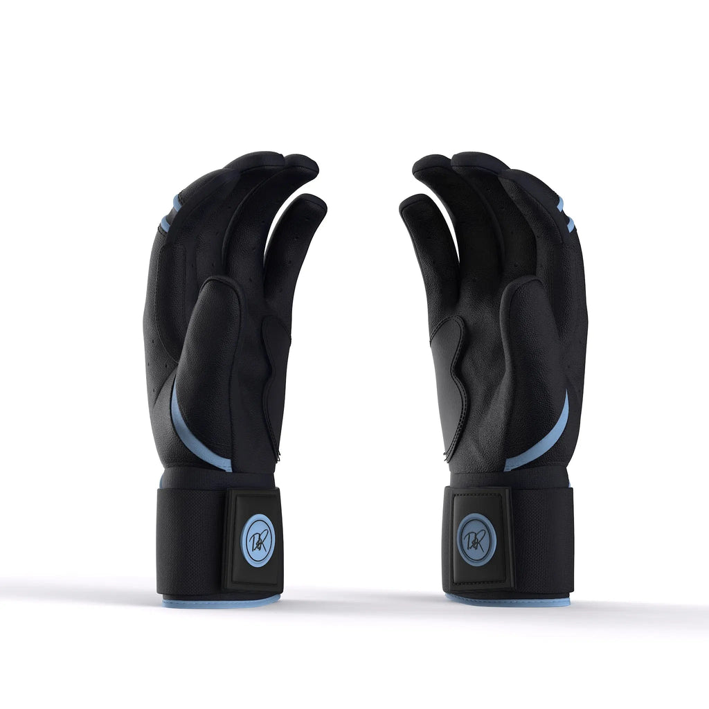 Drip & Rip™ 'Baller' Series Premium Leather Long Cuff Batting Glove Black Ice