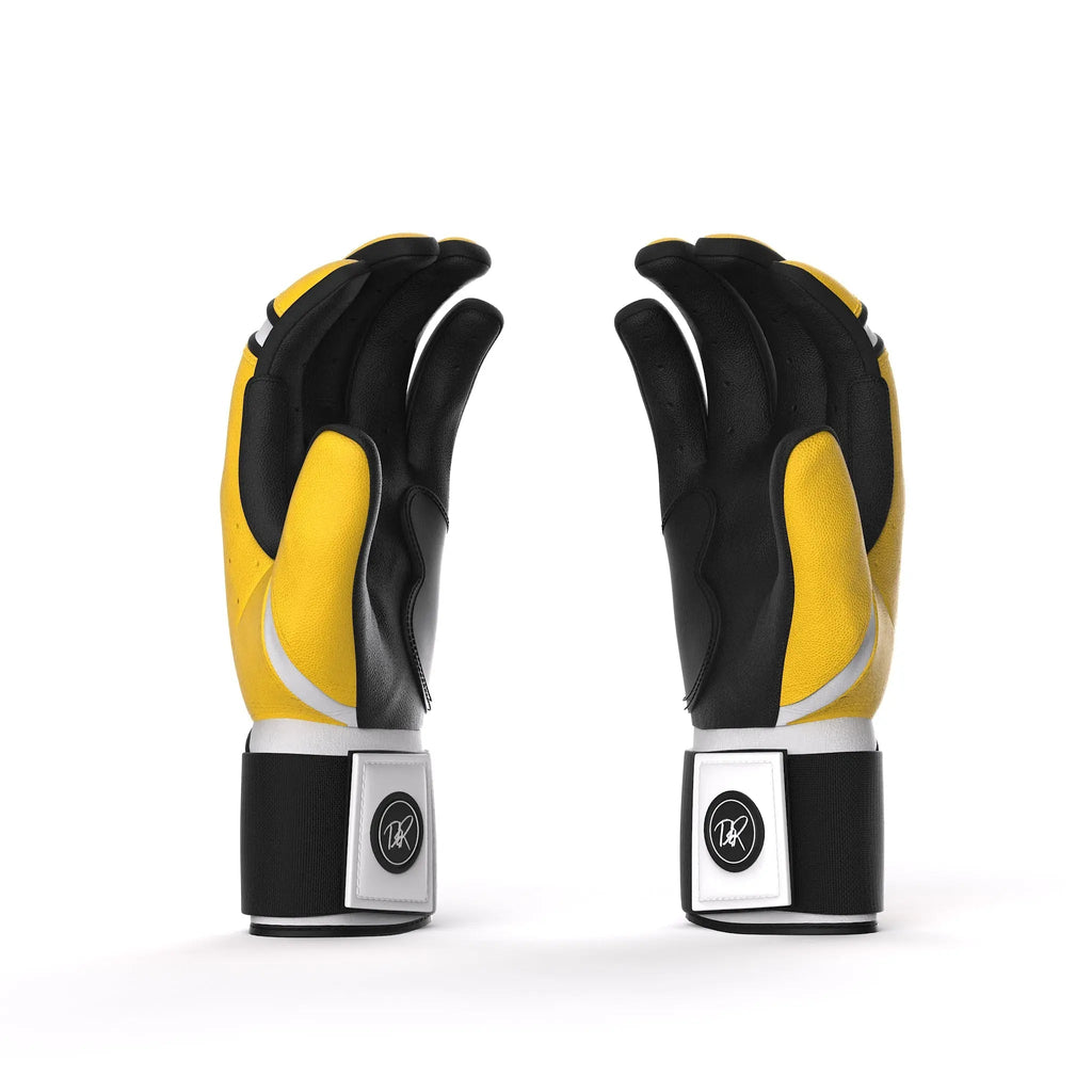 Drip & Rip™ 'Baller' Series Premium Leather Long Cuff Batting Gloves Danger Zone