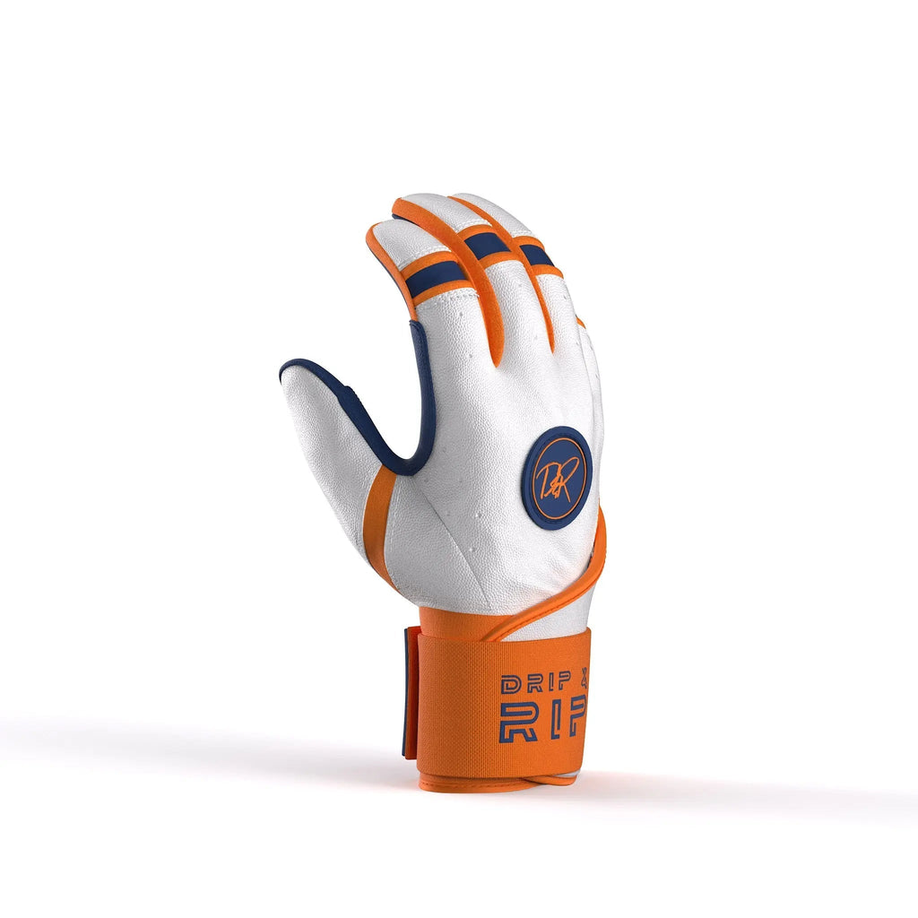 Drip & Rip™ "Baller" Series Premium Leather Long Cuff Batting Glove Freezer Burn