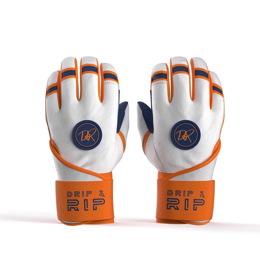 Drip & Rip™ "Baller" Series Premium Leather Long Cuff Batting Glove Freezer Burn