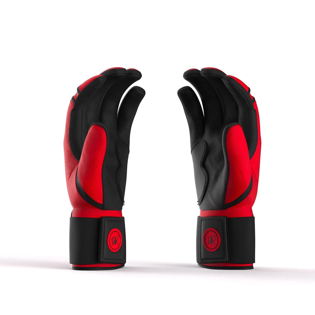 Drip & Rip™ 'Baller' Series Premium Leather Long Cuff Batting Glove Magma