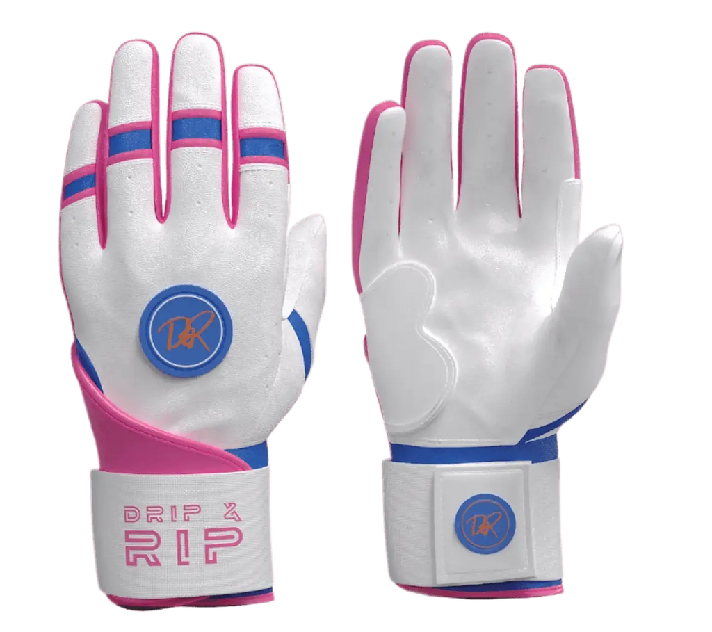 Drip & Rip™ 'Baller' Series Premium Leather Long Cuff Batting Glove South Beach Smoke