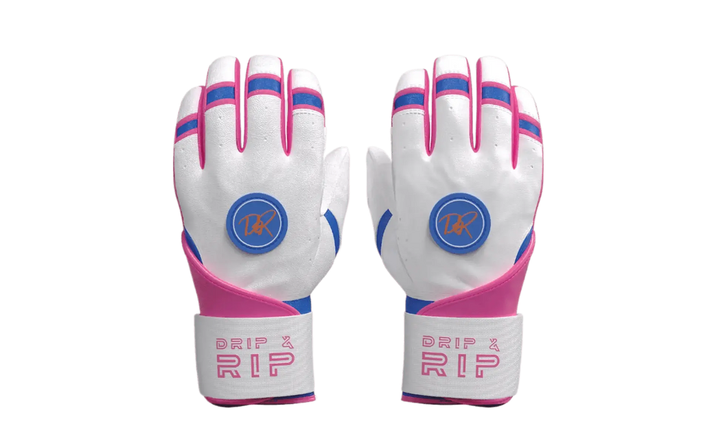 Drip & Rip™ 'Baller' Series Premium Leather Long Cuff Batting Glove South Beach Smoke