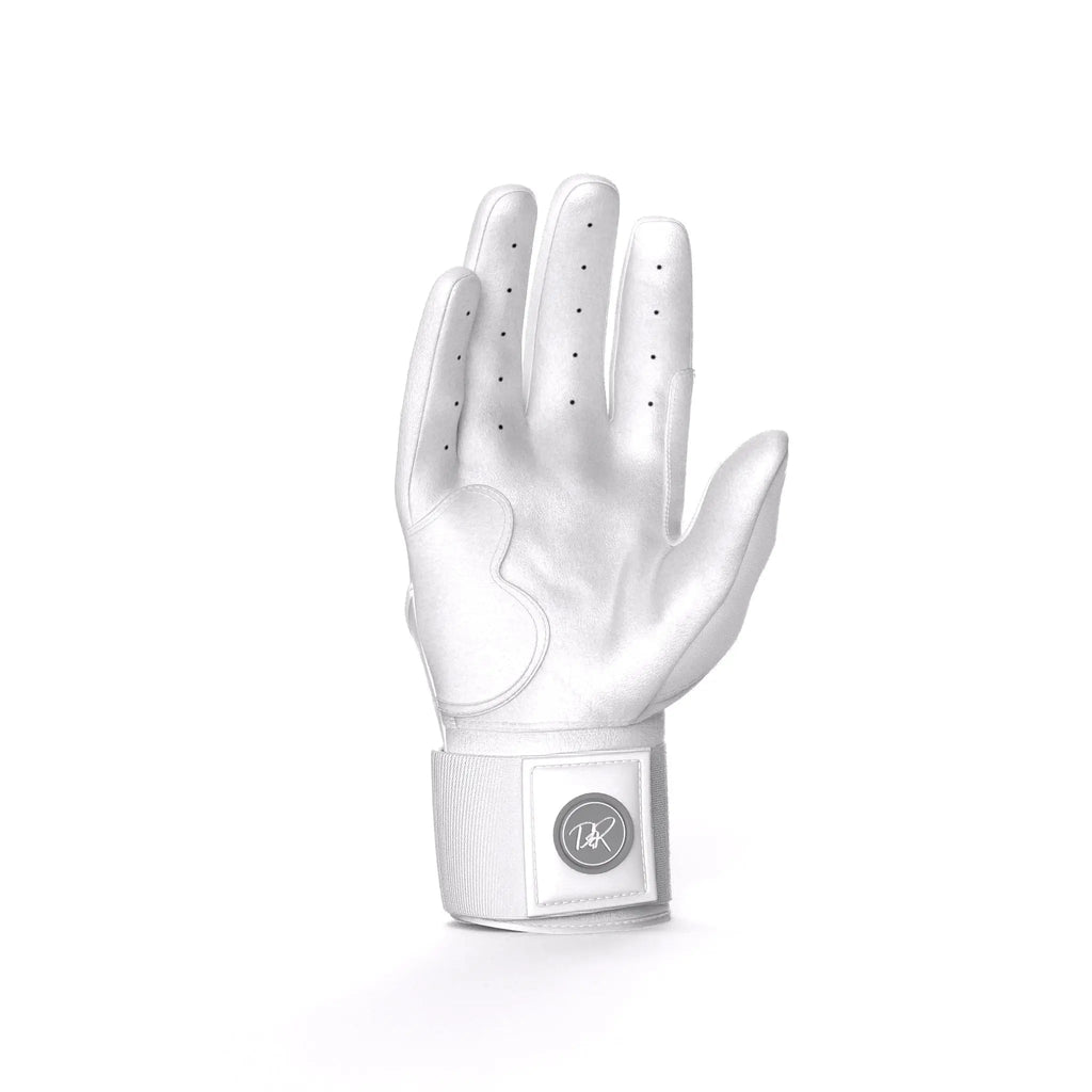 Drip & Rip™ "Baller" Series Premium Leather Long Cuff Batting Gloves Specter
