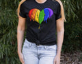 Dripping Rainbow Heart Graphic Tee