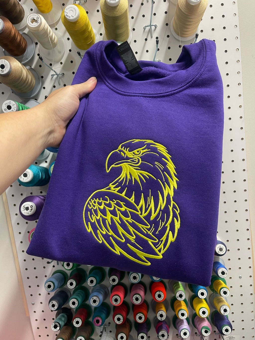 Oversized Mascot Outline Embroidered On Your Shirt Choice