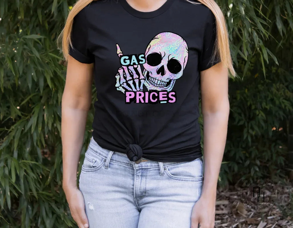 Eff Gas Prices Neon Skull Graphic Tee