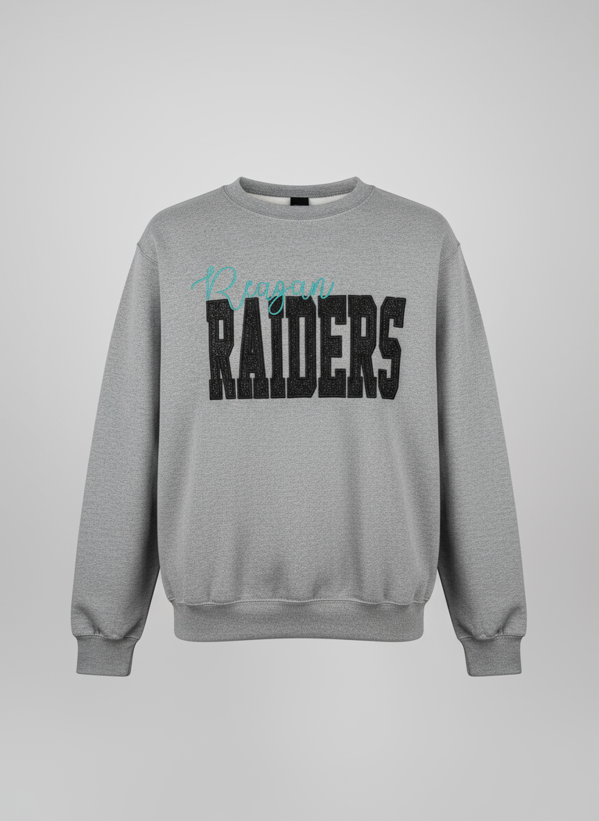 Custom School Spirit Mascot Better Together Glitter Applique Embroidered Sweatshirt